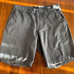 RVCA Gray Pattered Flat Front Dress Shorts